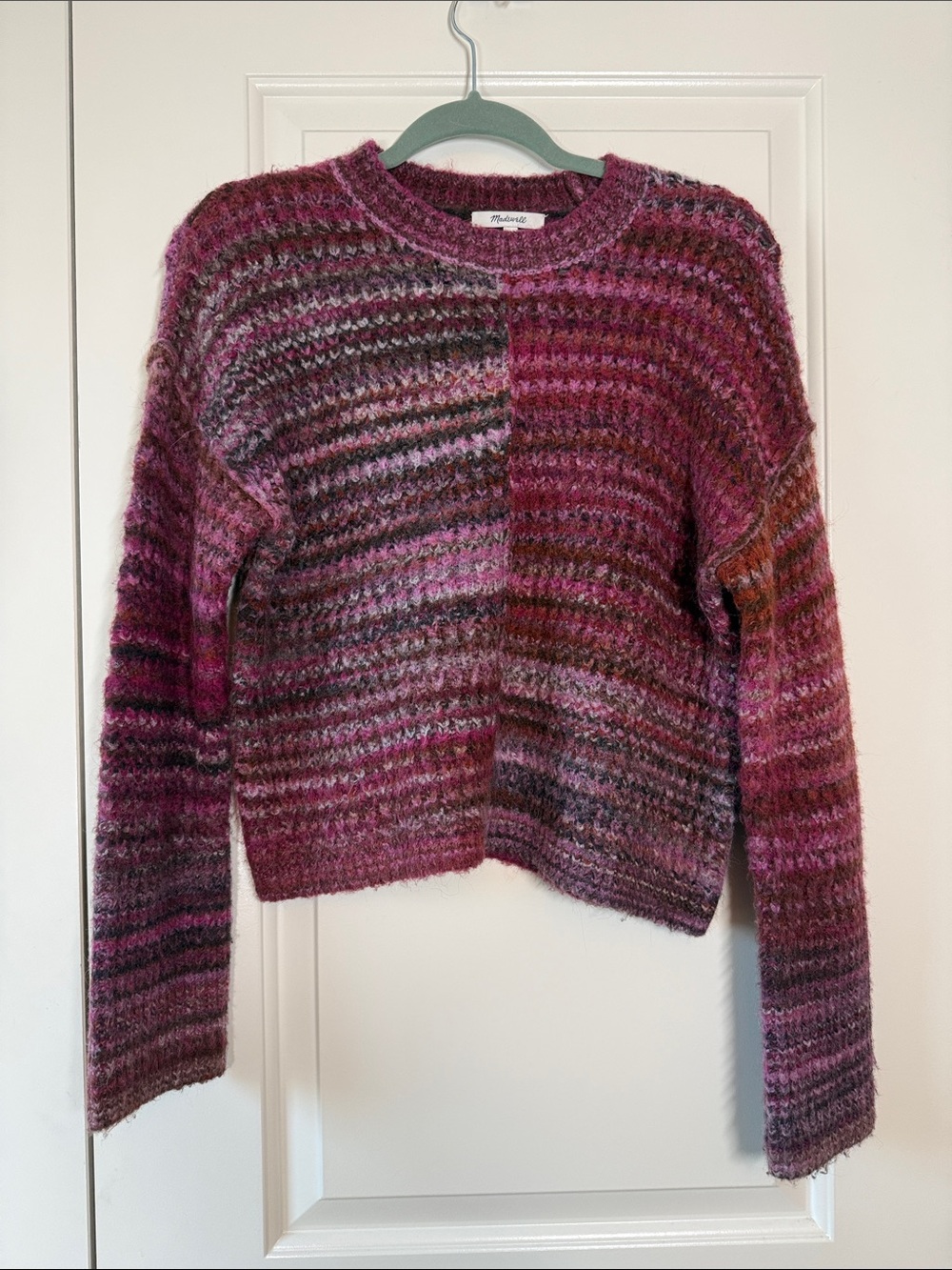 Madewell Marled Berry & Plum Crewneck Sweater